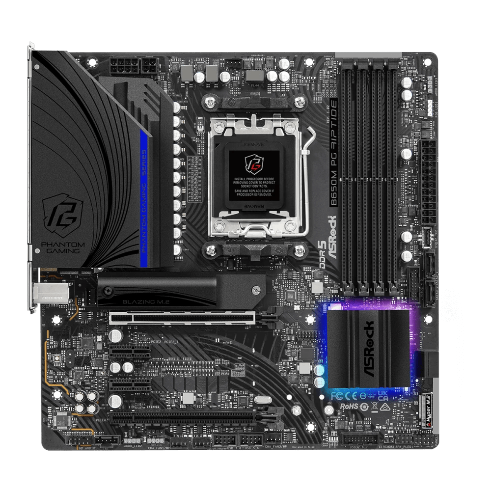 ASRock B650M PG Riptide WiFi AMD 600 Series mATX Motherboard | 90 - MXBKR0 - A0UAYZ | - Vektra Computers LLC ASRock B650M PG Riptide WiFi AMD 600 Series mATX Motherboard | 90 - MXBKR0 - A0UAYZ | - Vektra Computers LLC